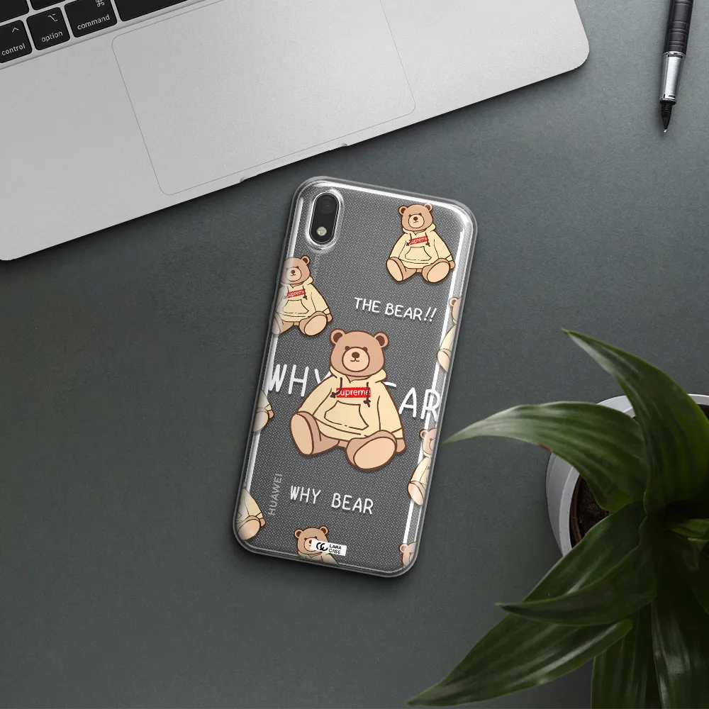 A Pattern Of A Teddy Bear Huawei Y5 2019 Clear Tpu Case