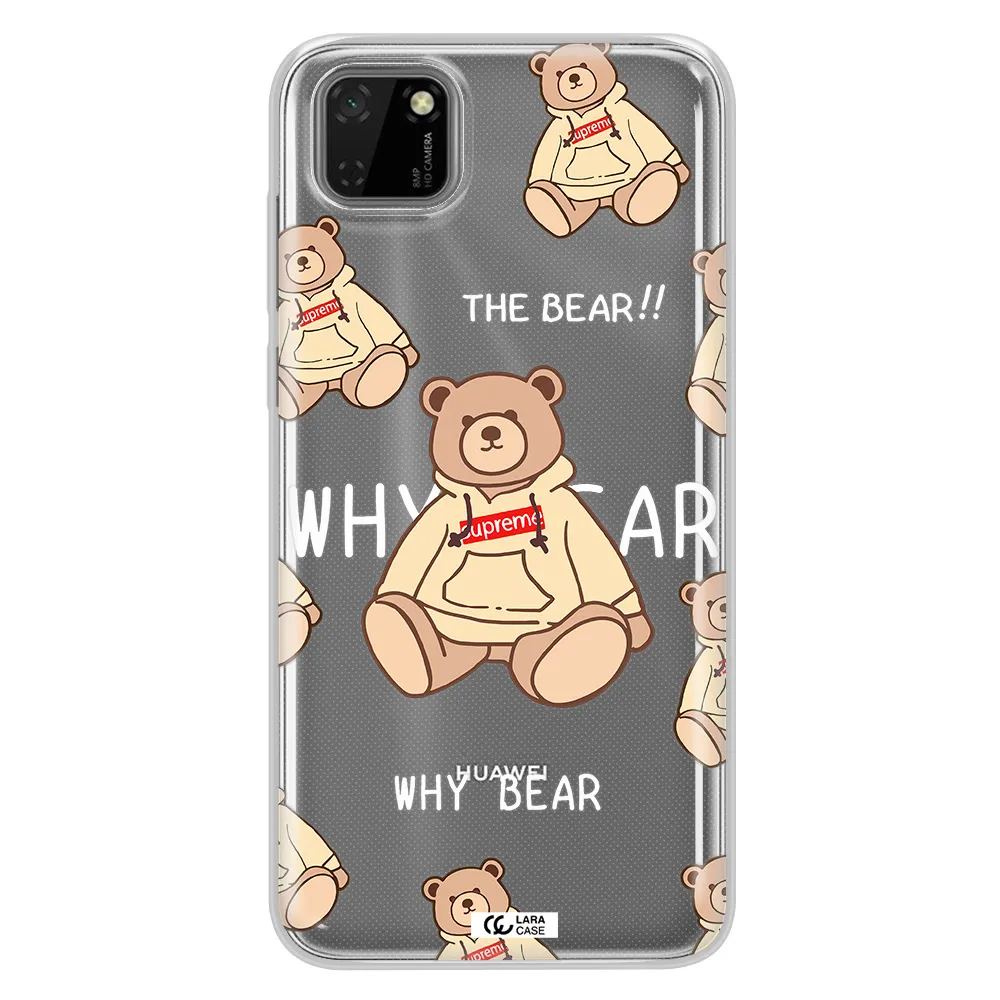 A Pattern Of A Teddy Bear Huawei Y5P Clear Tpu Case