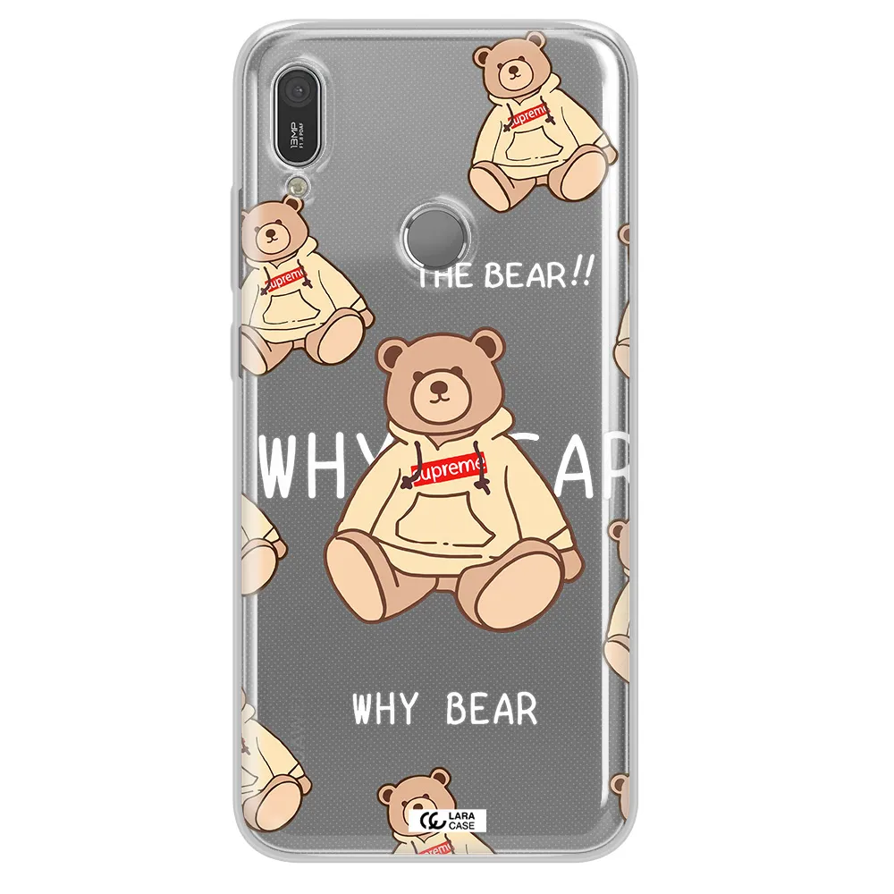 A Pattern Of A Teddy Bear Huawei Y6 2019 Clear Tpu Case
