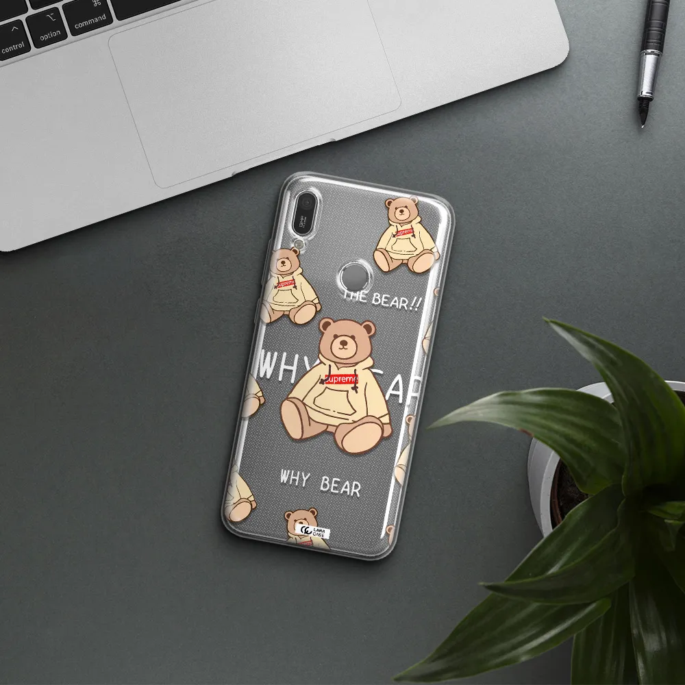 A Pattern Of A Teddy Bear Huawei Y6 2019 Clear Tpu Case