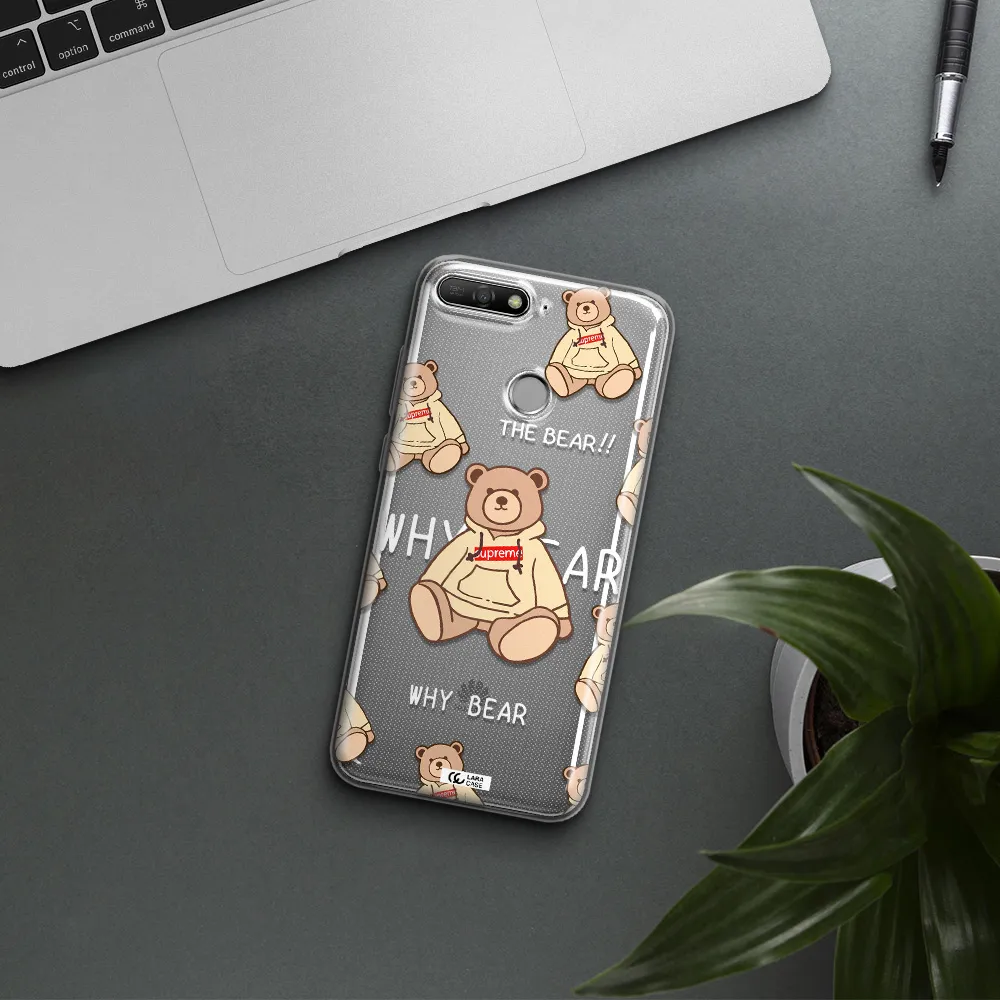 A Pattern Of A Teddy Bear Huawei Y6 Prime 2018 Clear Tpu Case