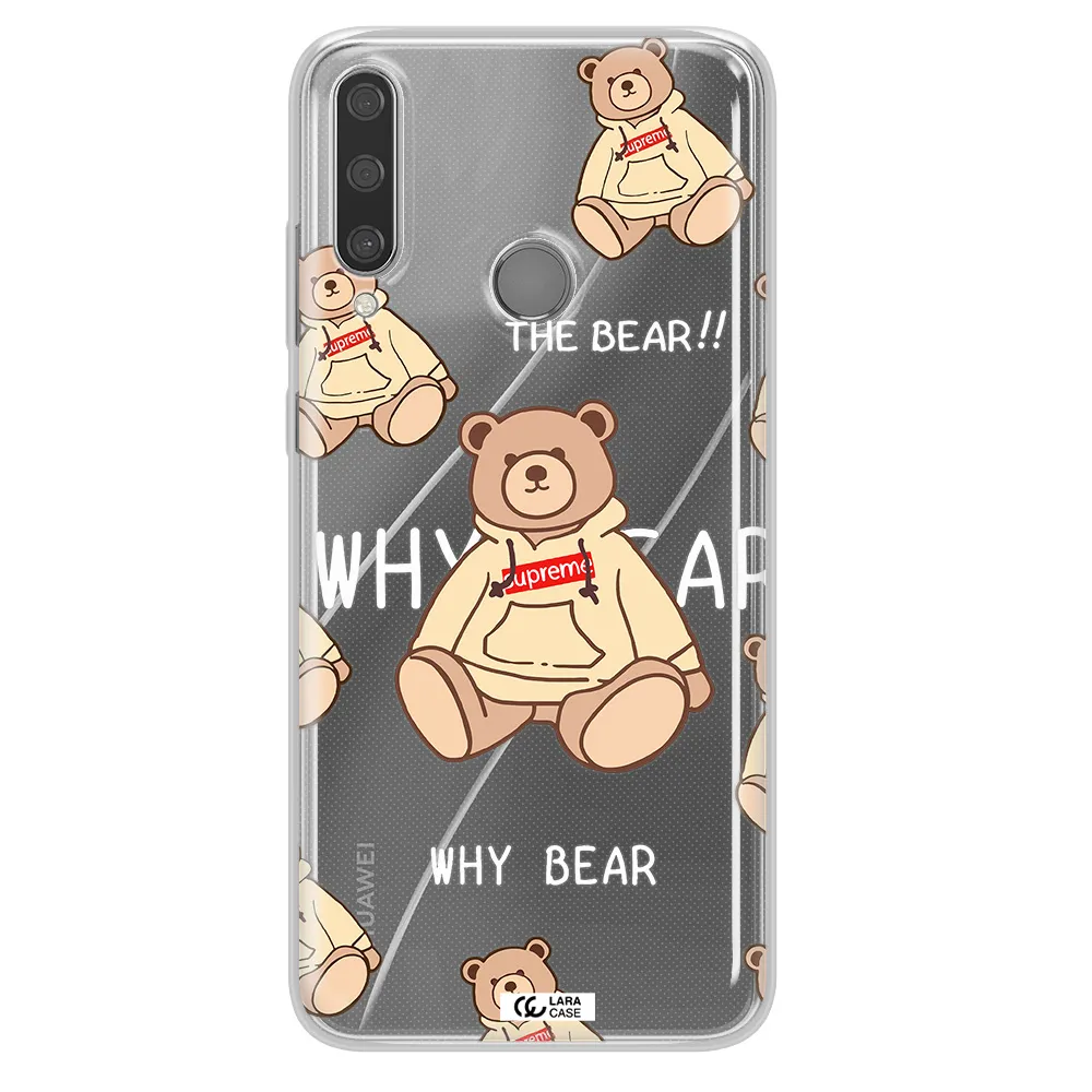 A Pattern Of A Teddy Bear Huawei Y6P Clear Tpu Case