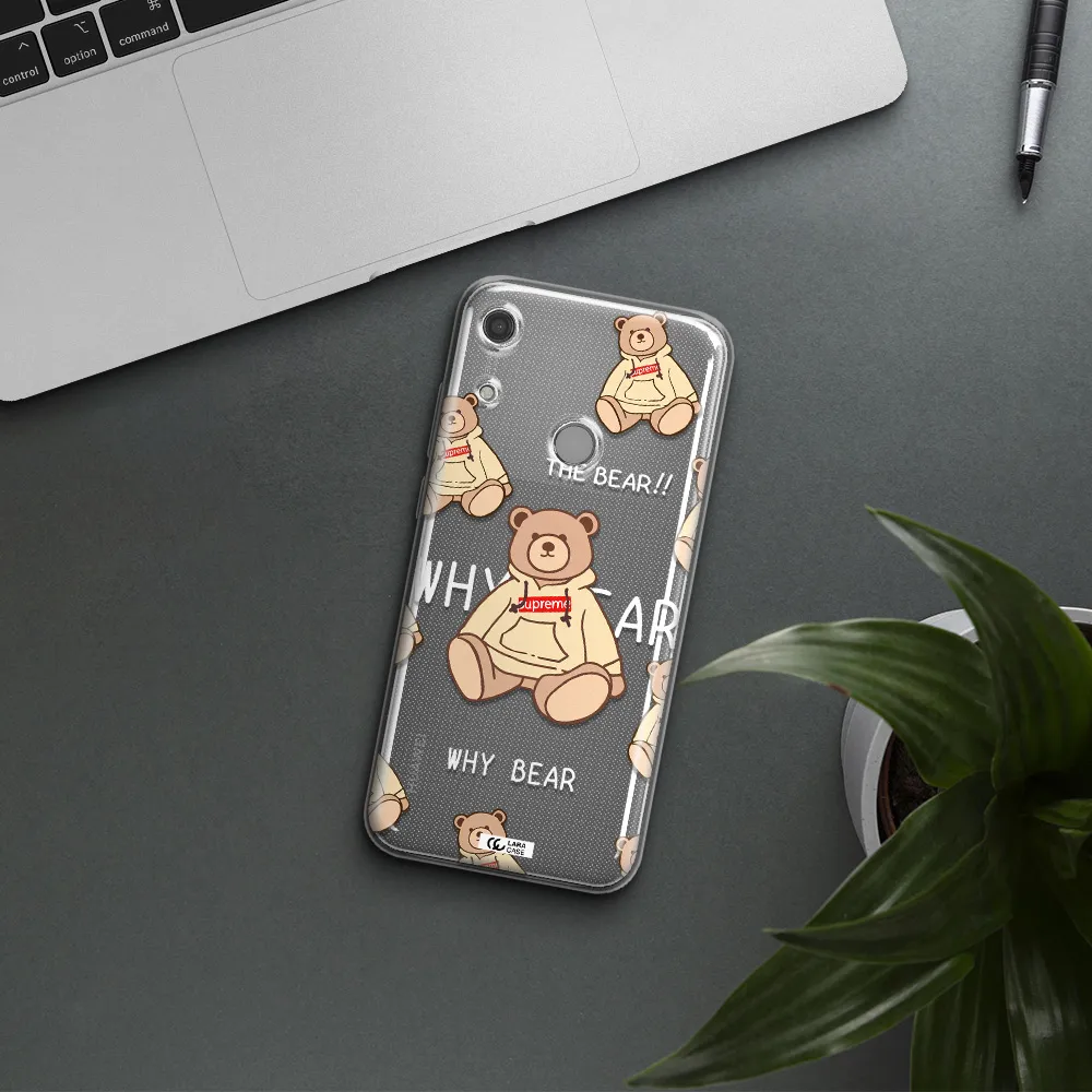 A Pattern Of A Teddy Bear Huawei Y6S Clear Tpu Case