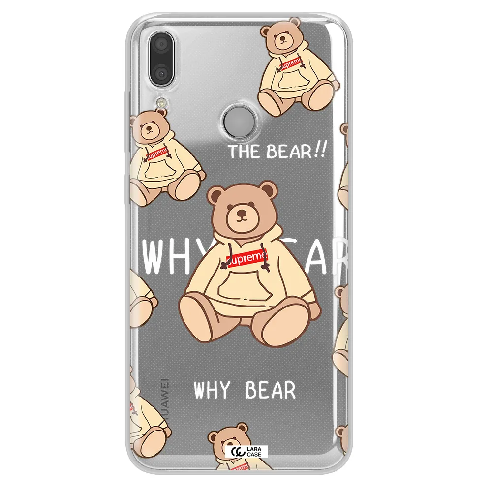 A Pattern Of A Teddy Bear Huawei Y7 2019 Clear Tpu Case