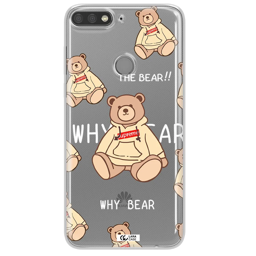 A Pattern Of A Teddy Bear Huawei Y7 Prime 2018 Clear Tpu Case
