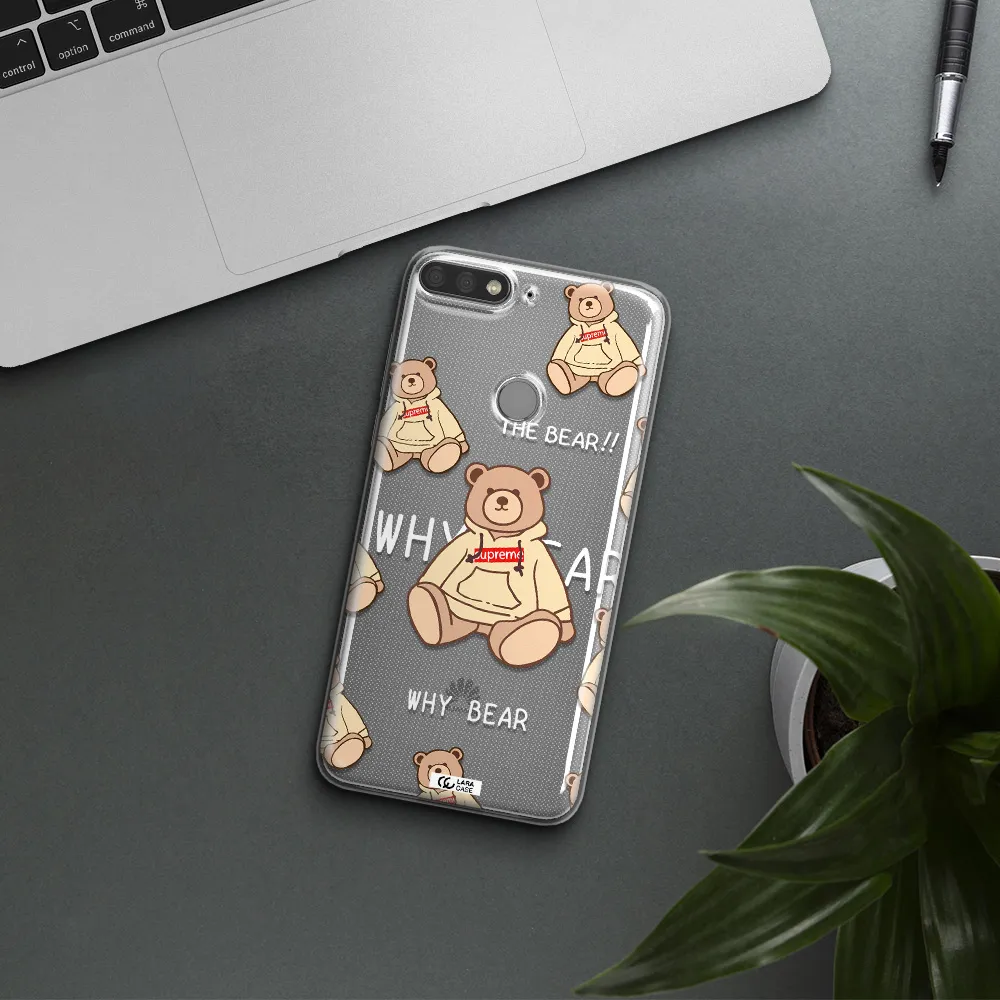 A Pattern Of A Teddy Bear Huawei Y7 Prime 2018 Clear Tpu Case