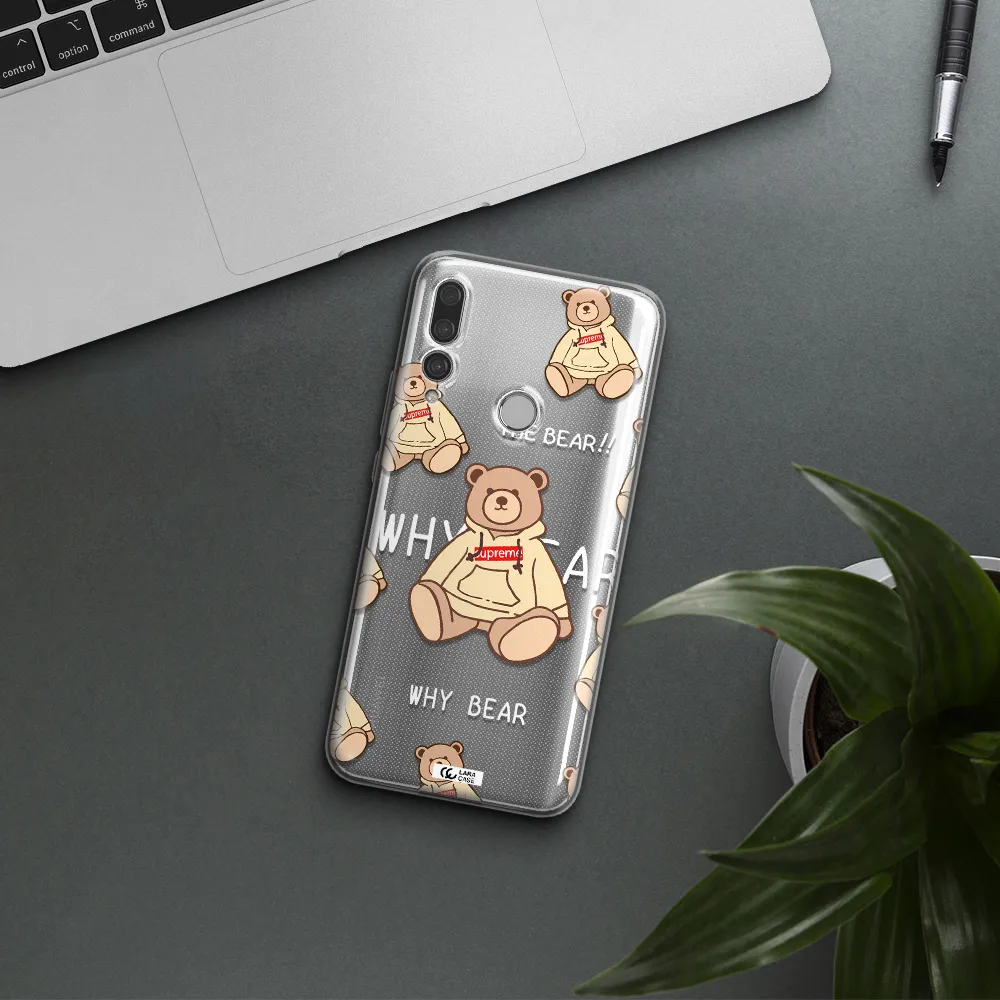 A Pattern Of A Teddy Bear Huawei Y9 Prime 2019 Clear Tpu Case