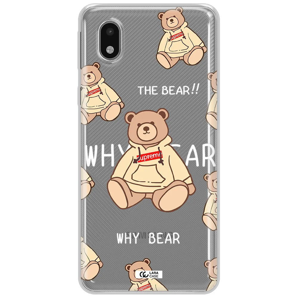 A Pattern Of A Teddy Bear Samsung A01 Core Clear Tpu Case