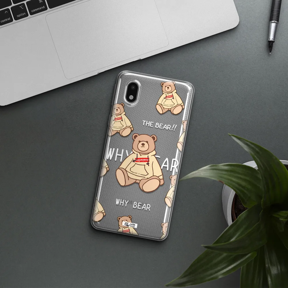 A Pattern Of A Teddy Bear Samsung A01 Core Clear Tpu Case