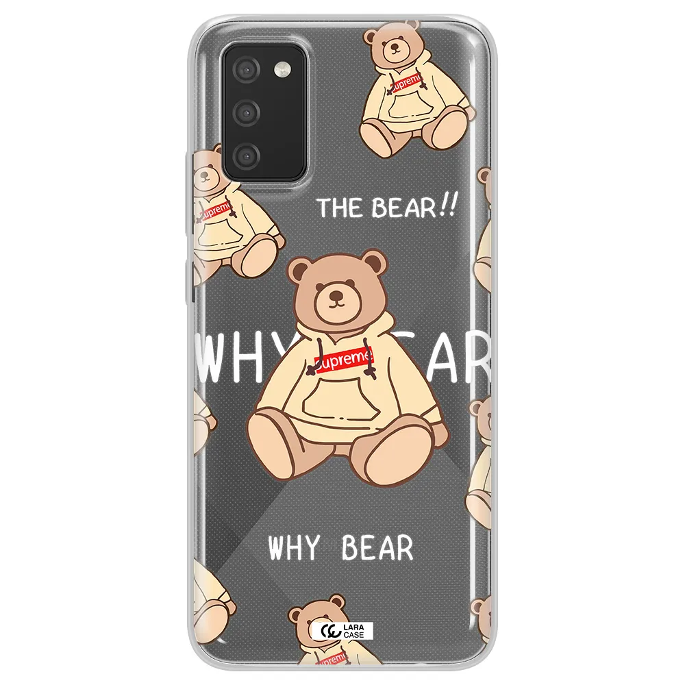 A Pattern Of A Teddy Bear Samsung A02S Clear Tpu Case