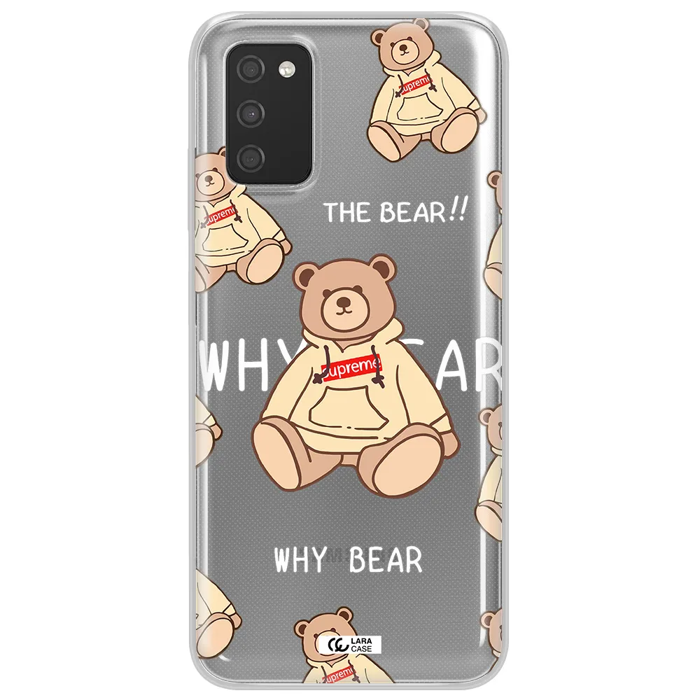 A Pattern Of A Teddy Bear Samsung A03S Clear Tpu Case