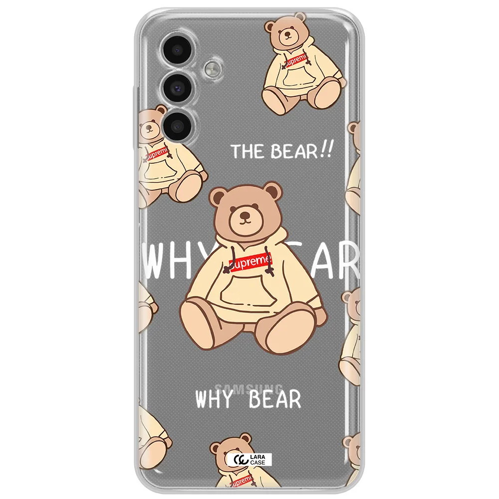 A Pattern Of A Teddy Bear Samsung A13 5G Clear Tpu Case