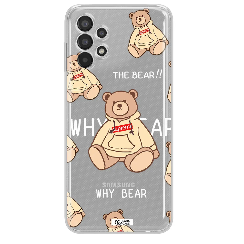 A Pattern Of A Teddy Bear Samsung A13 Clear Tpu Case