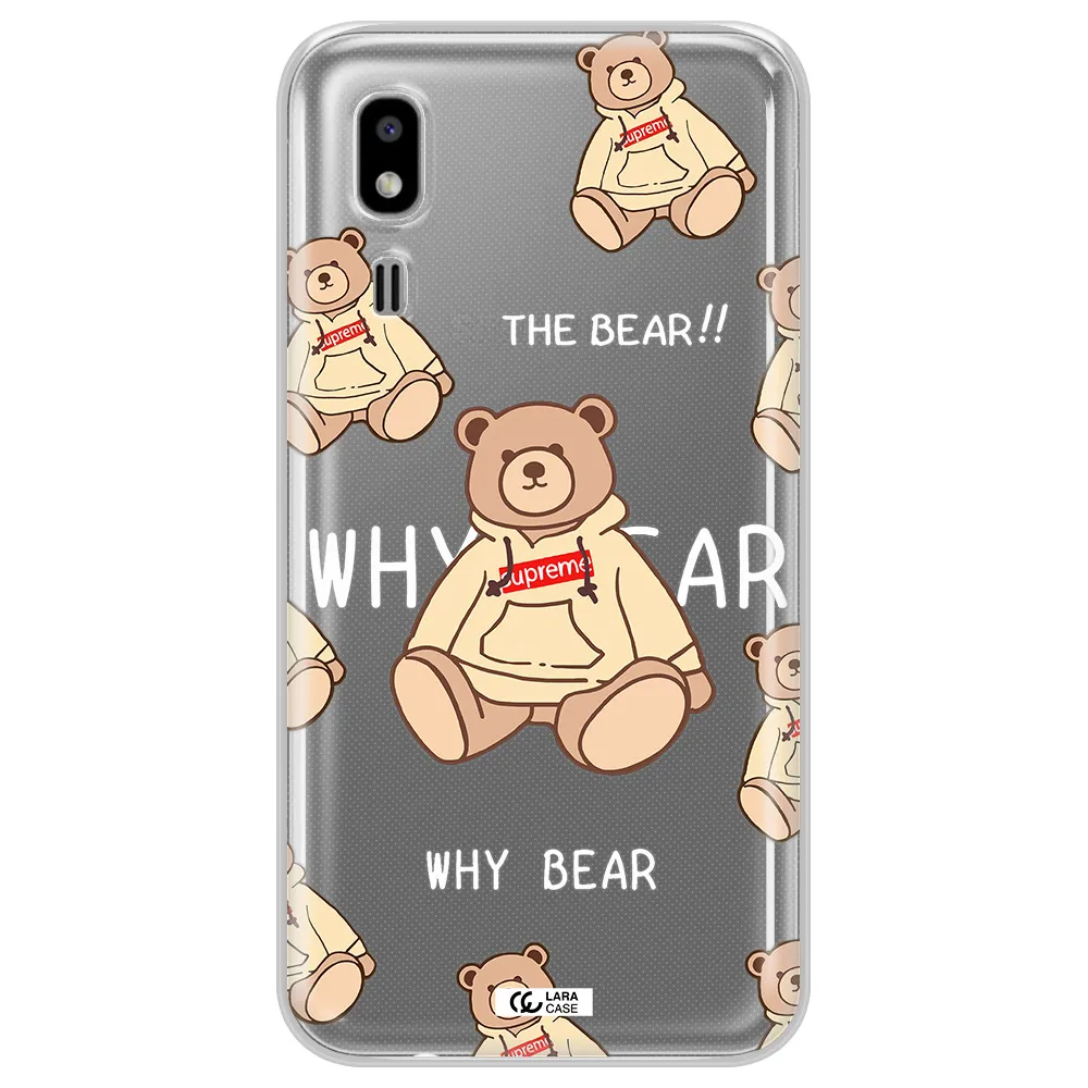 A Pattern Of A Teddy Bear Samsung A2 Core Clear Tpu Case