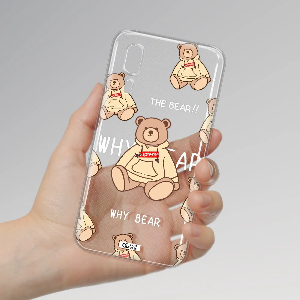 A Pattern Of A Teddy Bear Samsung A2 Core Clear Tpu Case