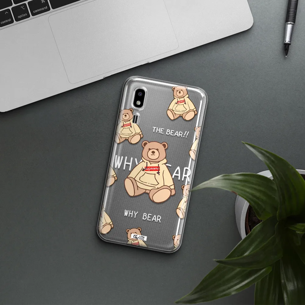 A Pattern Of A Teddy Bear Samsung A2 Core Clear Tpu Case