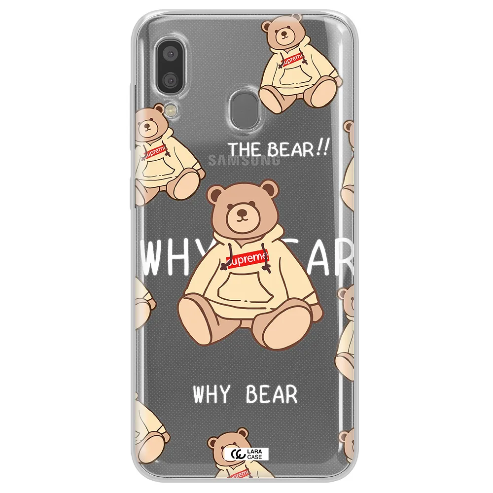 A Pattern Of A Teddy Bear Samsung A20 Clear Tpu Case