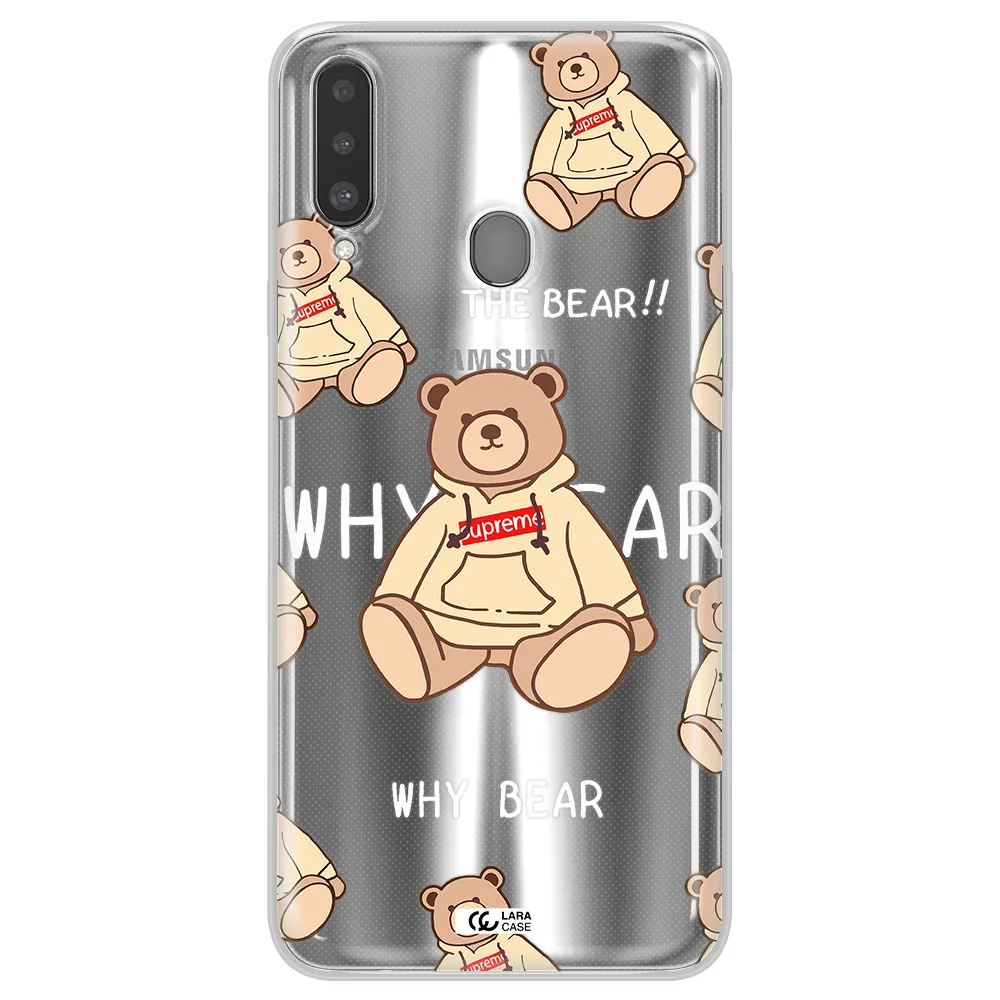 A Pattern Of A Teddy Bear Samsung A20S Clear Tpu Case
