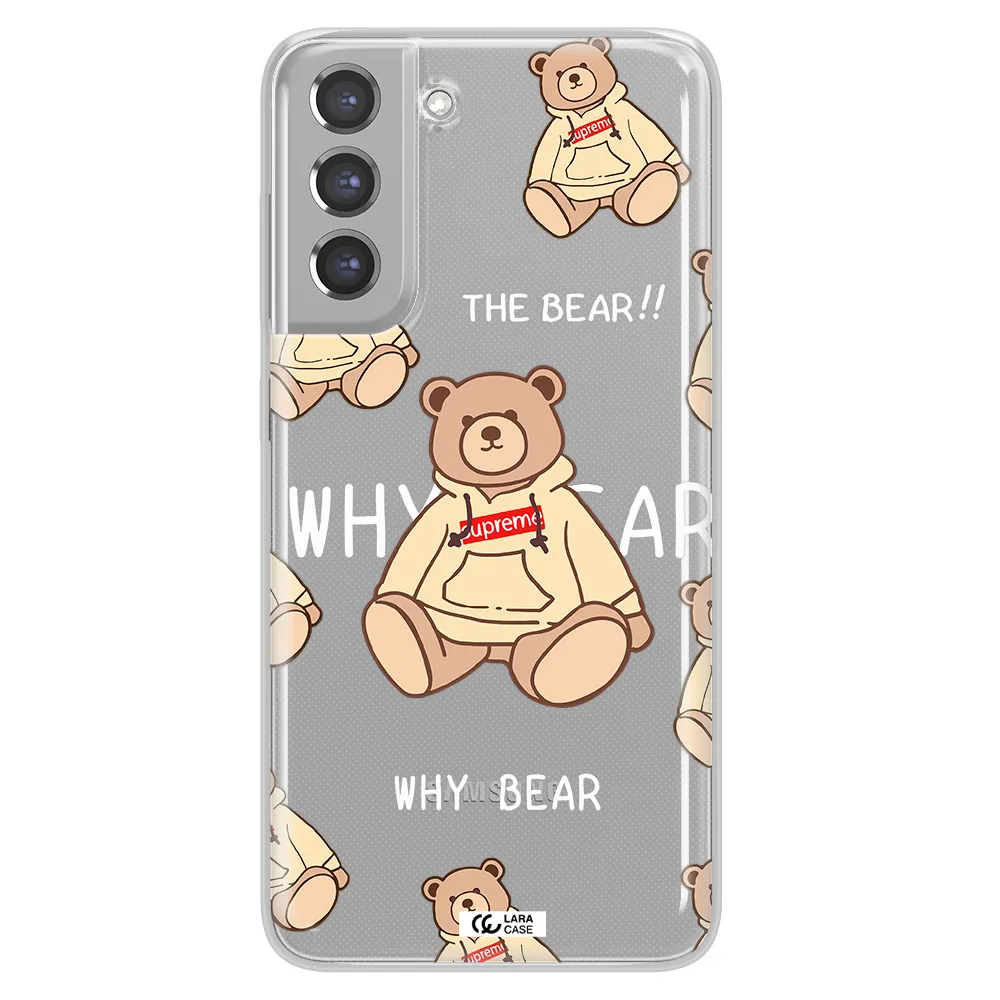 A Pattern Of A Teddy Bear Samsung A21 Fe Clear Tpu Case