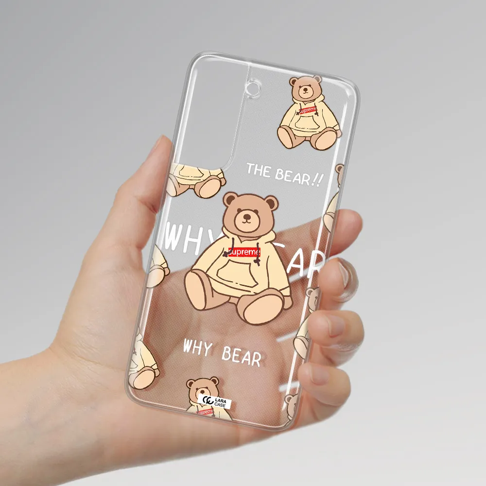 A Pattern Of A Teddy Bear Samsung A21 Fe Clear Tpu Case