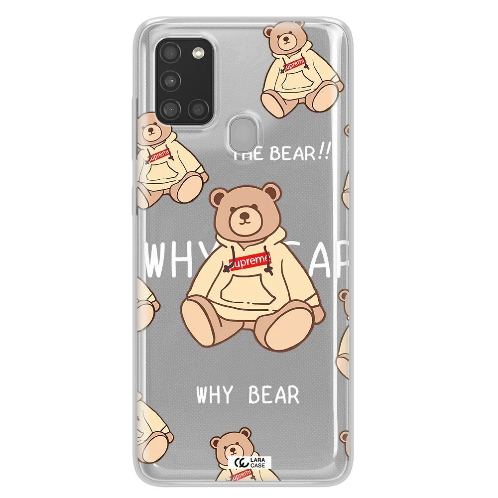 A Pattern Of A Teddy Bear Samsung A21S Clear Tpu Case