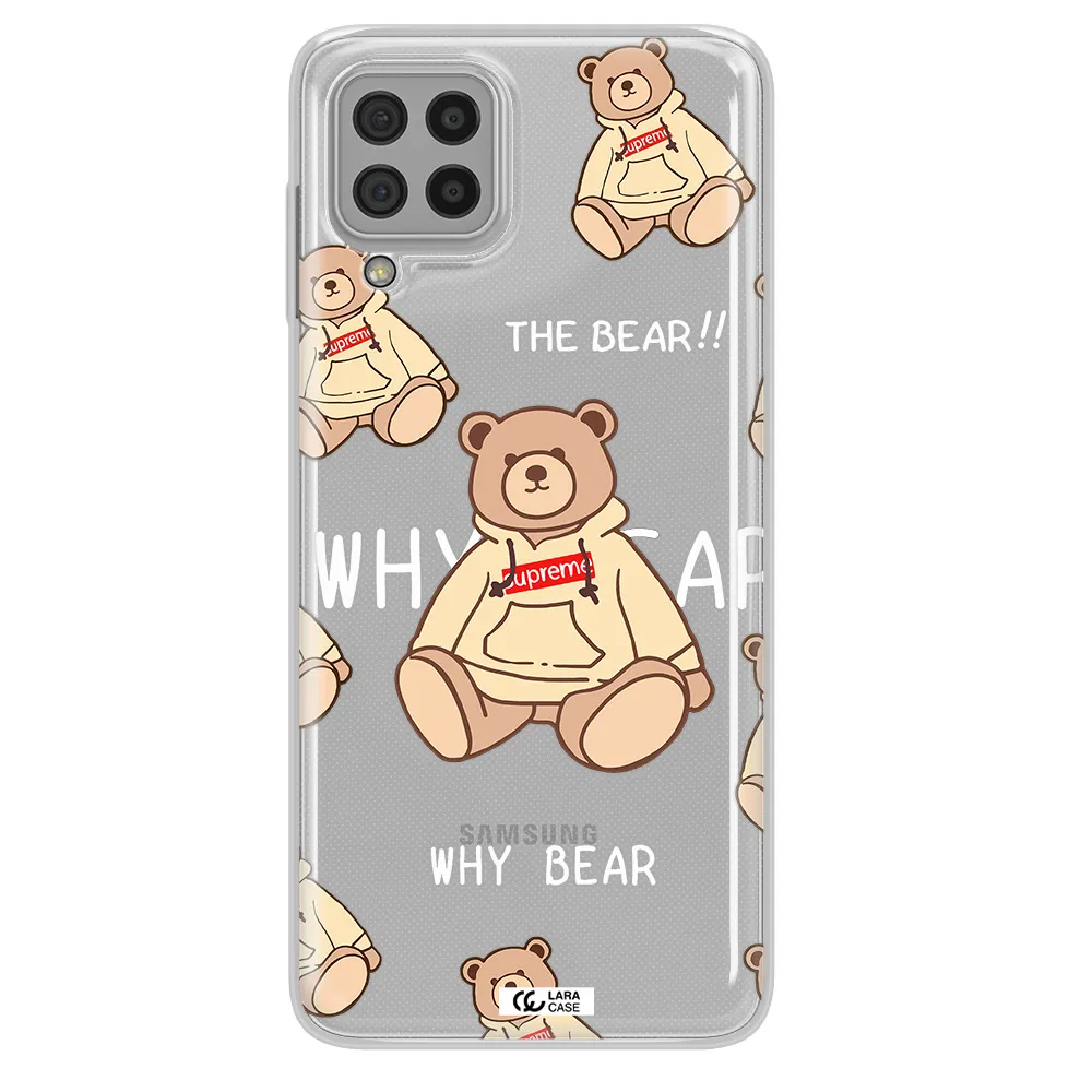 A Pattern Of A Teddy Bear Samsung A22 4G Clear Tpu Case