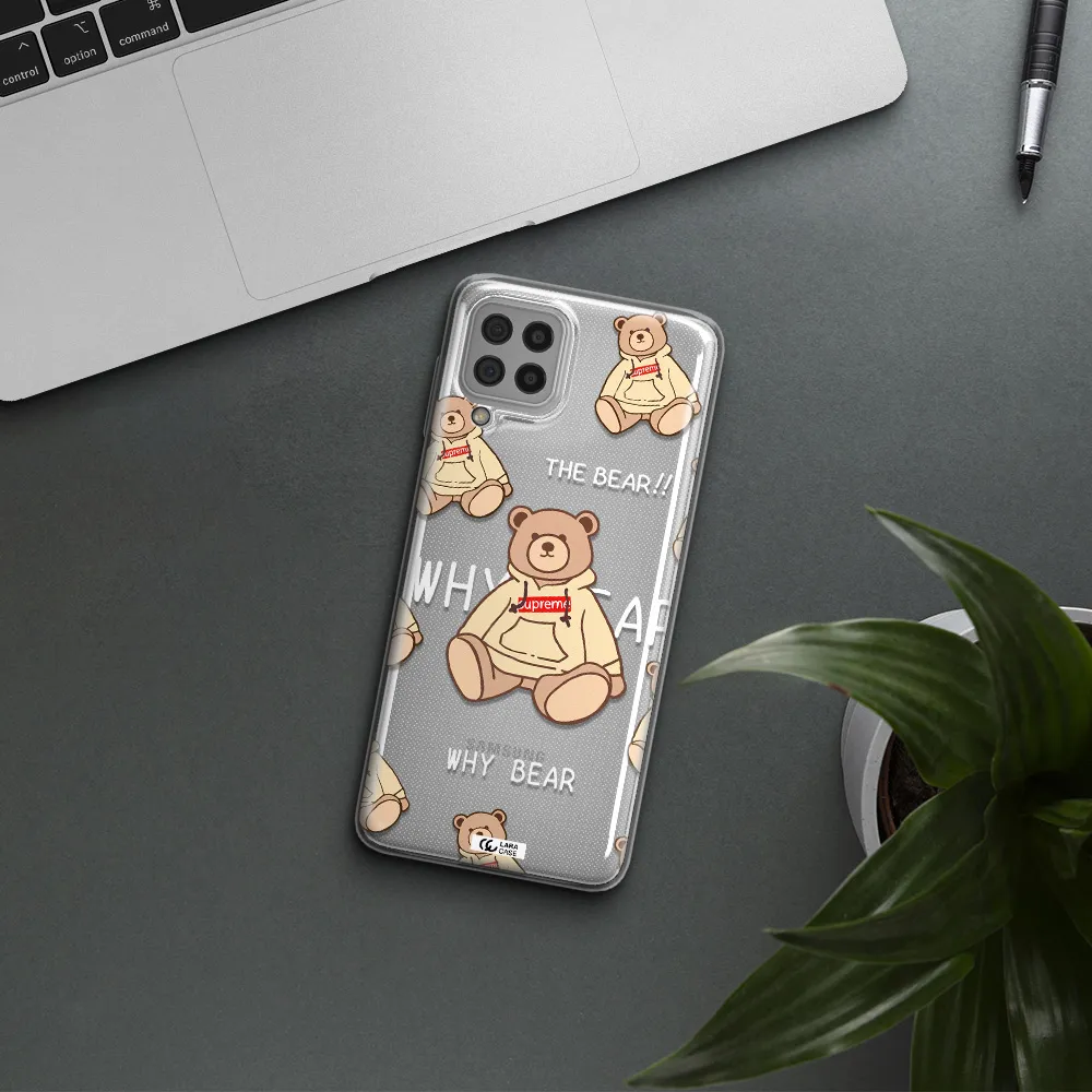 A Pattern Of A Teddy Bear Samsung A22 4G Clear Tpu Case