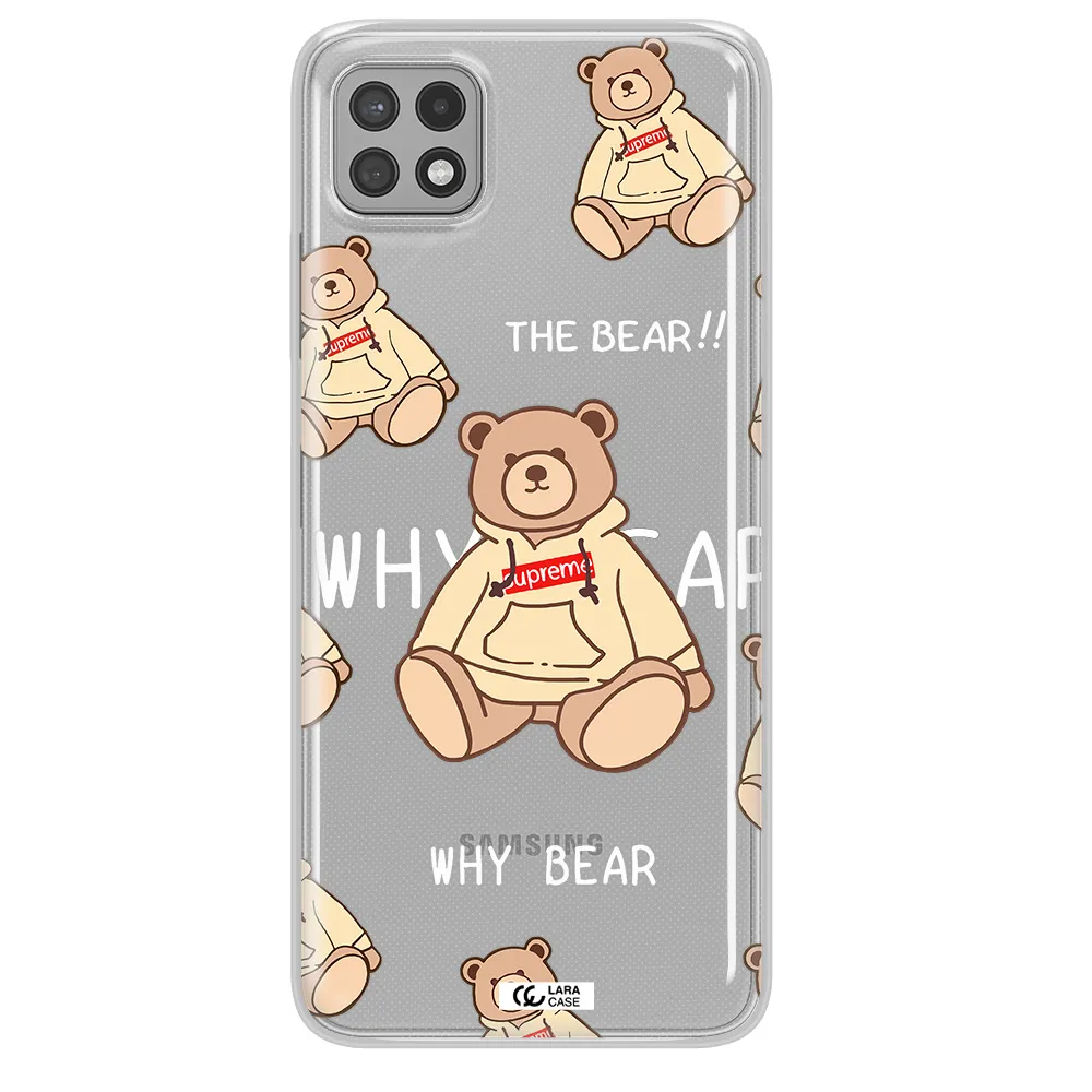 A Pattern Of A Teddy Bear Samsung A22 5G Clear Tpu Case
