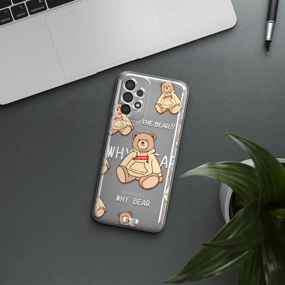 A Pattern Of A Teddy Bear Samsung A23 5G Clear Tpu Case