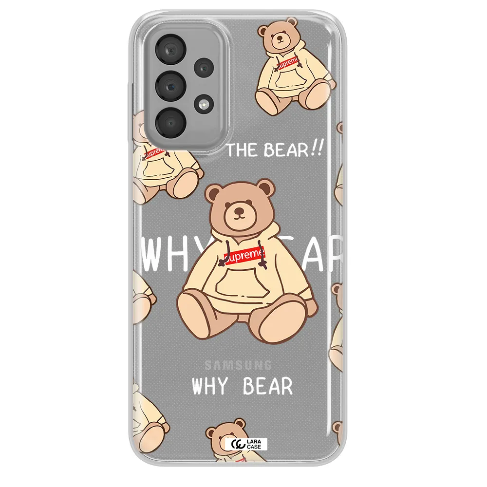 A Pattern Of A Teddy Bear Samsung A23 Clear Tpu Case