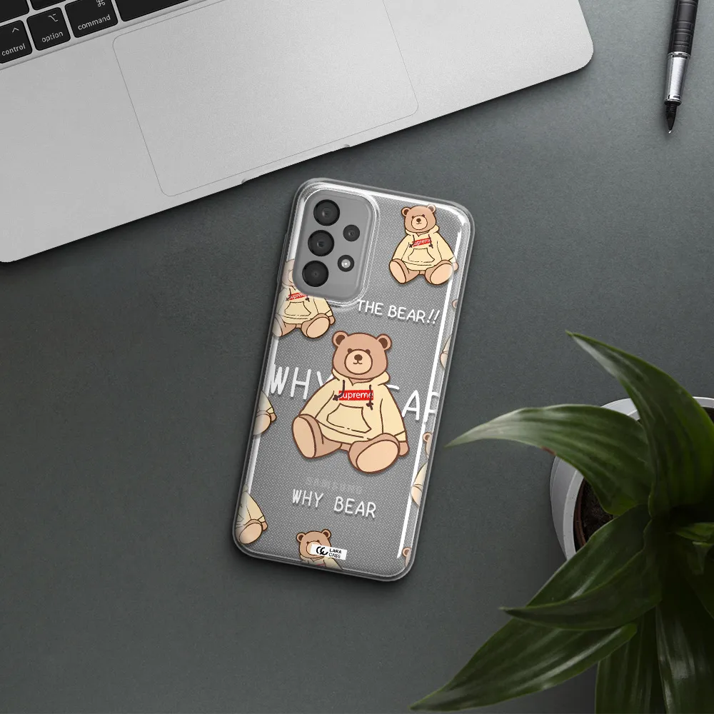 A Pattern Of A Teddy Bear Samsung A23 Clear Tpu Case