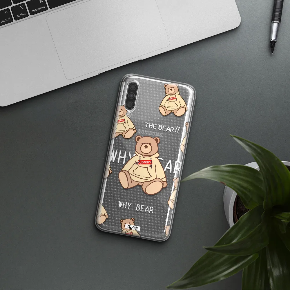 A Pattern Of A Teddy Bear Samsung A30S Clear Tpu Case