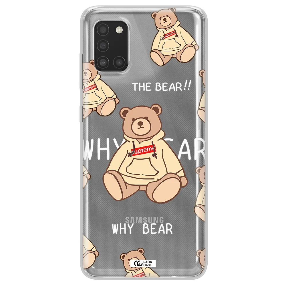 A Pattern Of A Teddy Bear Samsung A31 Clear Tpu Case
