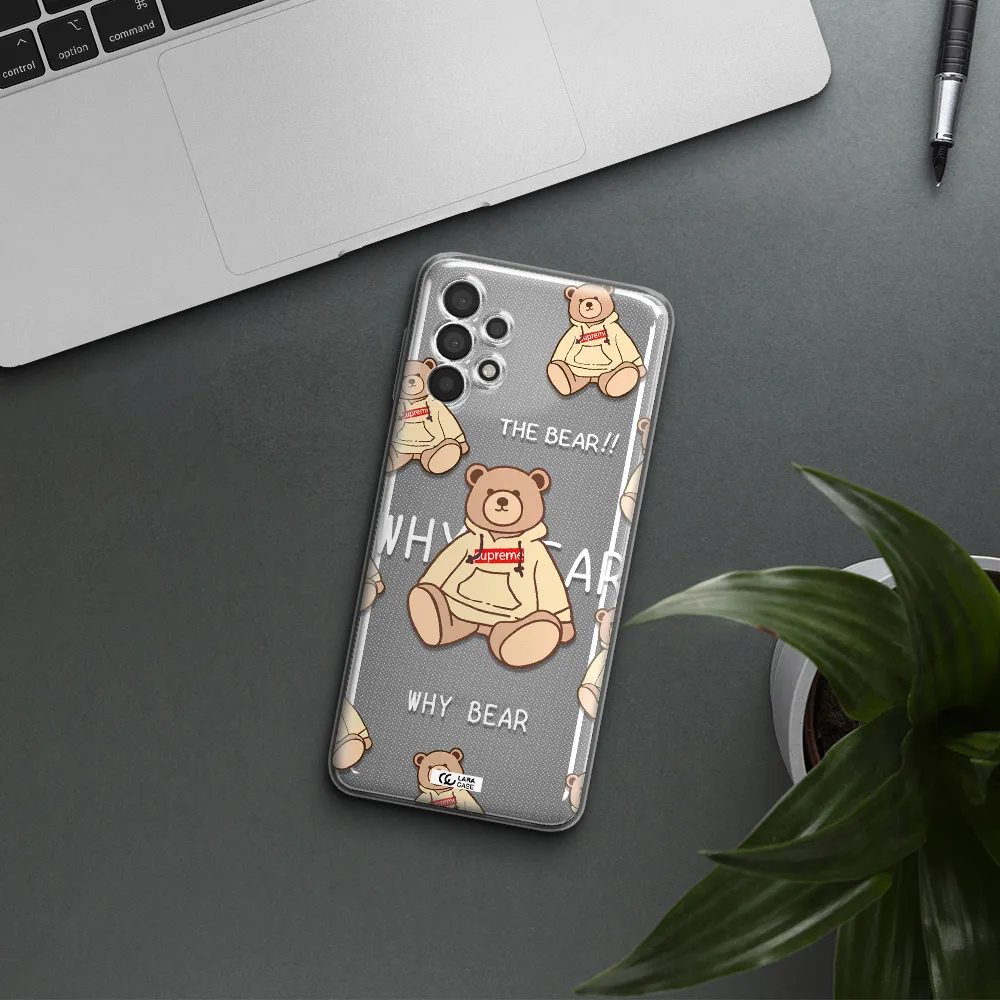A Pattern Of A Teddy Bear Samsung A32 4G Clear Tpu Case