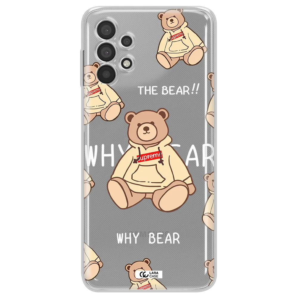 A Pattern Of A Teddy Bear Samsung A32 Clear Tpu Case