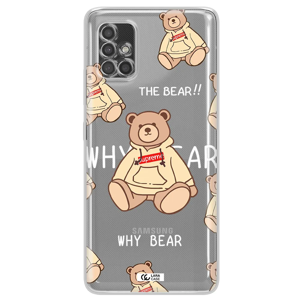 A Pattern Of A Teddy Bear Samsung A40S Clear Tpu Case