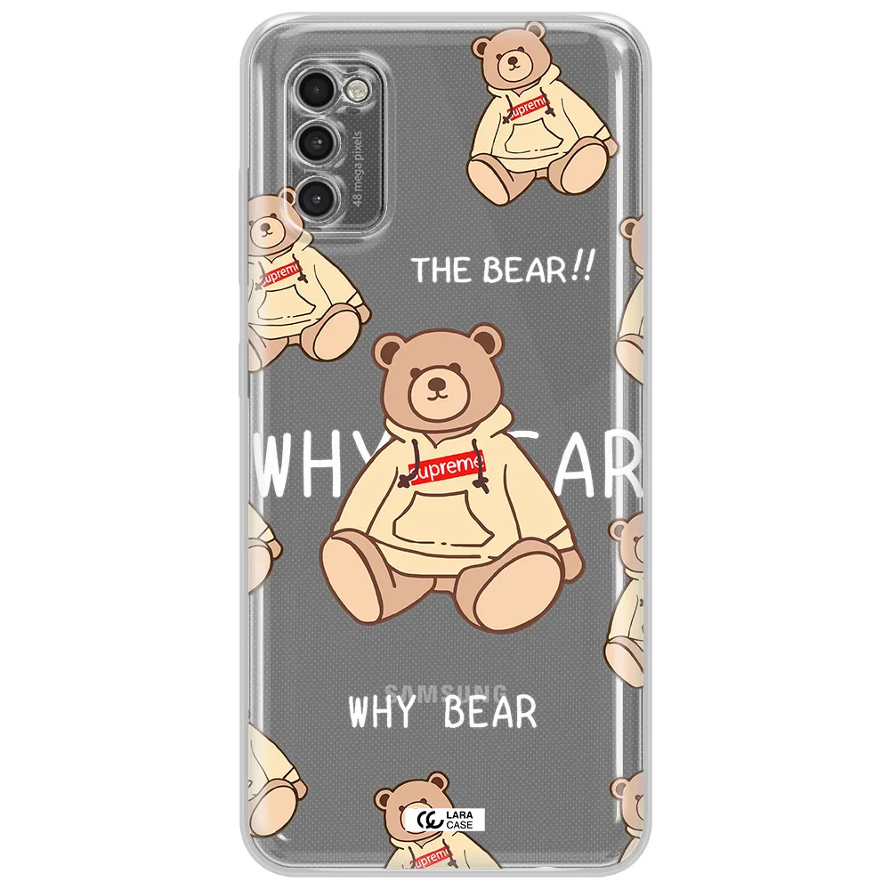 A Pattern Of A Teddy Bear Samsung A41 Clear Tpu Case