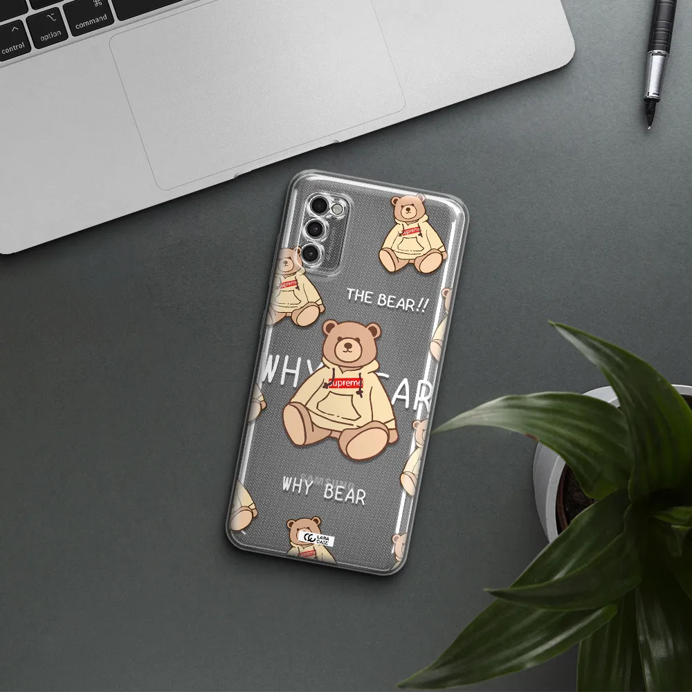 A Pattern Of A Teddy Bear Samsung A41 Clear Tpu Case