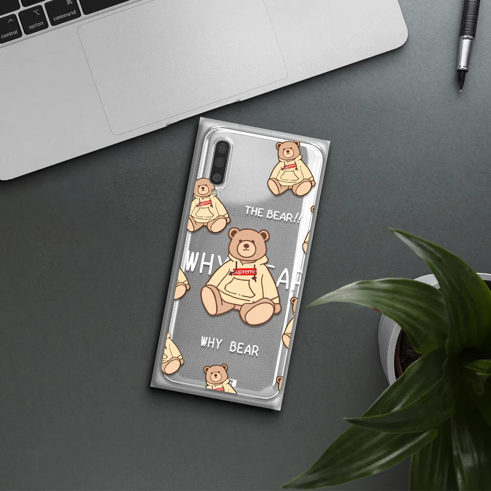 A Pattern Of A Teddy Bear Samsung A50S Clear Tpu Case