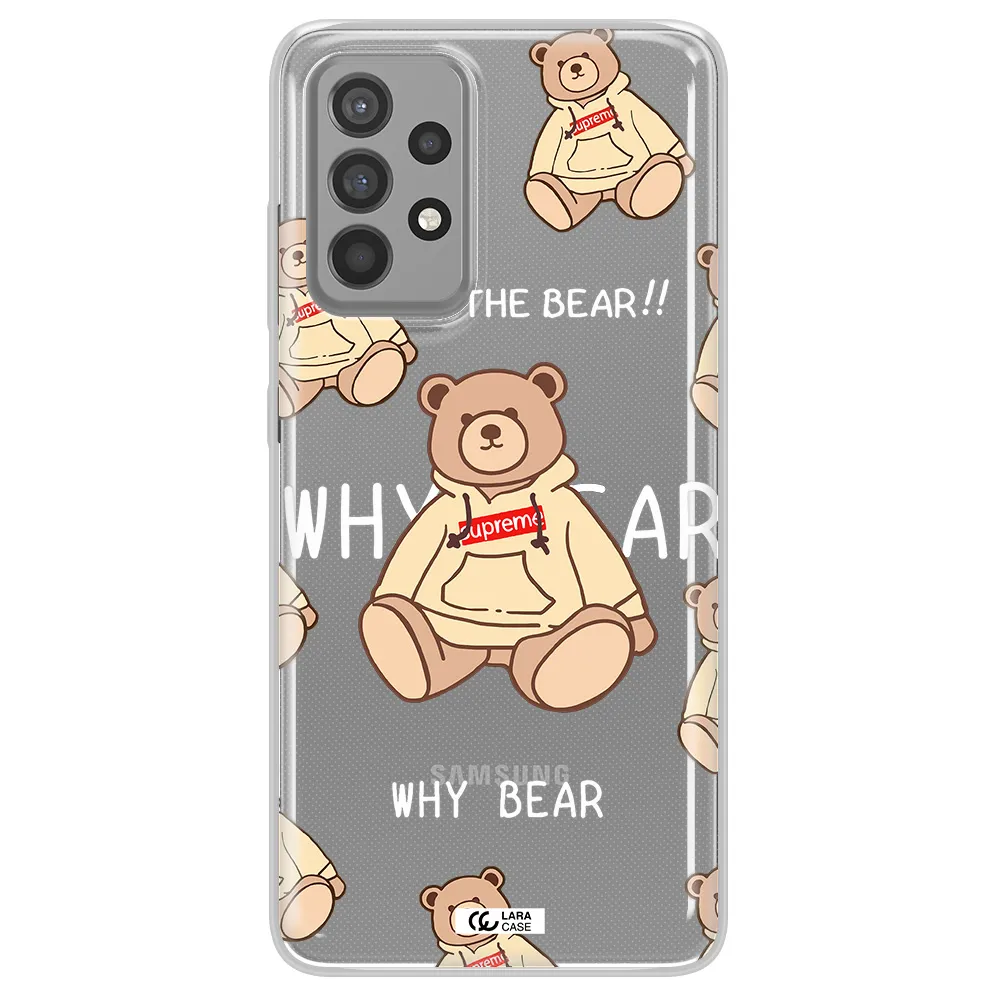 A Pattern Of A Teddy Bear Samsung A52 Clear Tpu Case