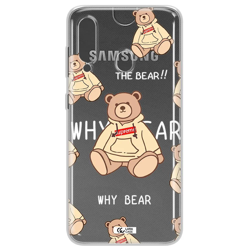 A Pattern Of A Teddy Bear Samsung A60 Clear Tpu Case