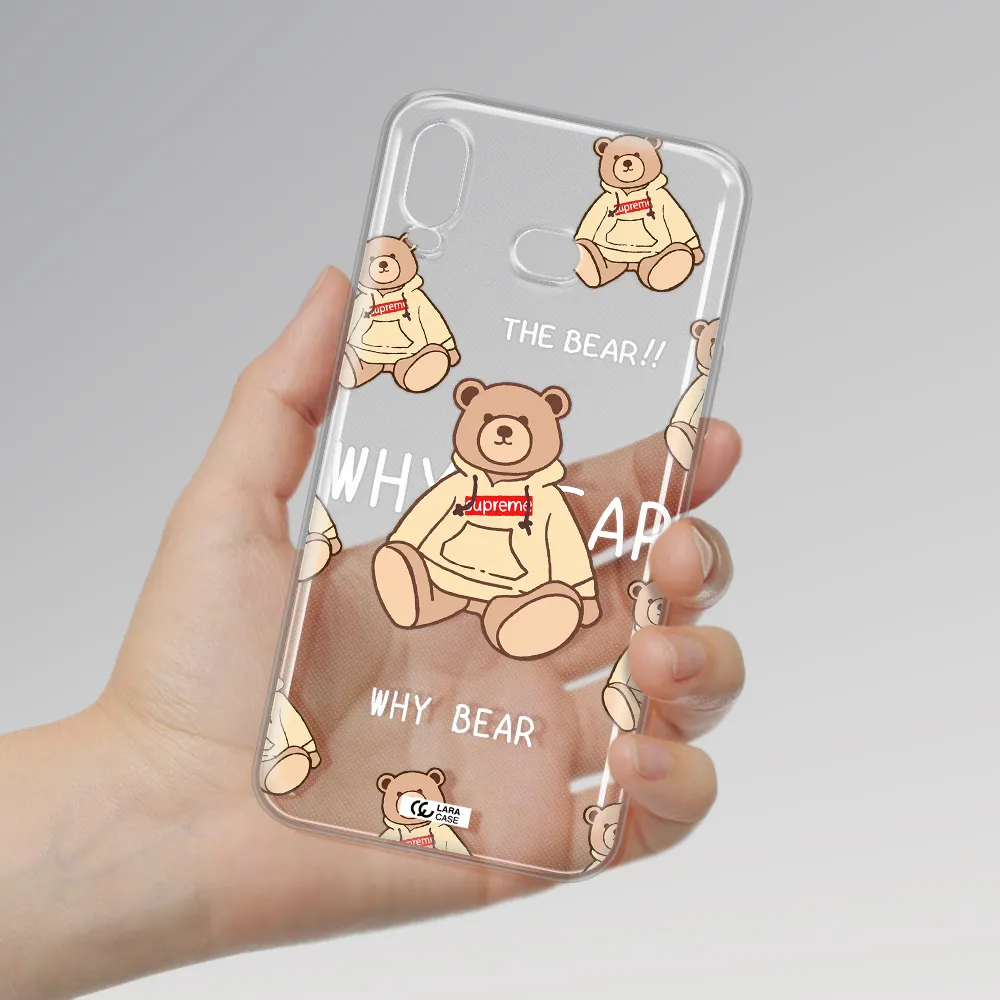A Pattern Of A Teddy Bear Samsung A6S Clear Tpu Case