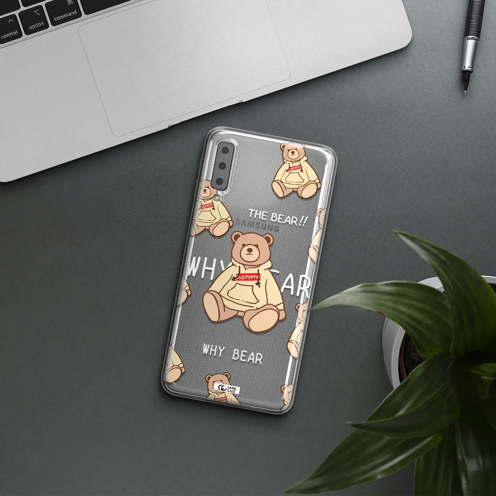 A Pattern Of A Teddy Bear Samsung A7 2018 Clear Tpu Case