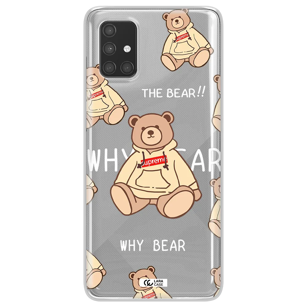 A Pattern Of A Teddy Bear Samsung A71 Clear Tpu Case