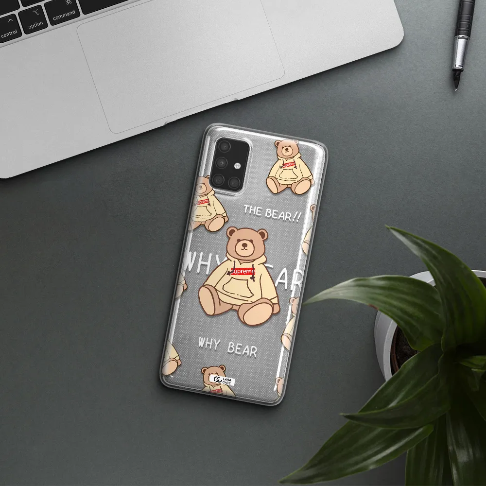 A Pattern Of A Teddy Bear Samsung A71 Clear Tpu Case