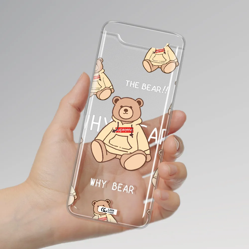 A Pattern Of A Teddy Bear Samsung A80 Clear Tpu Case
