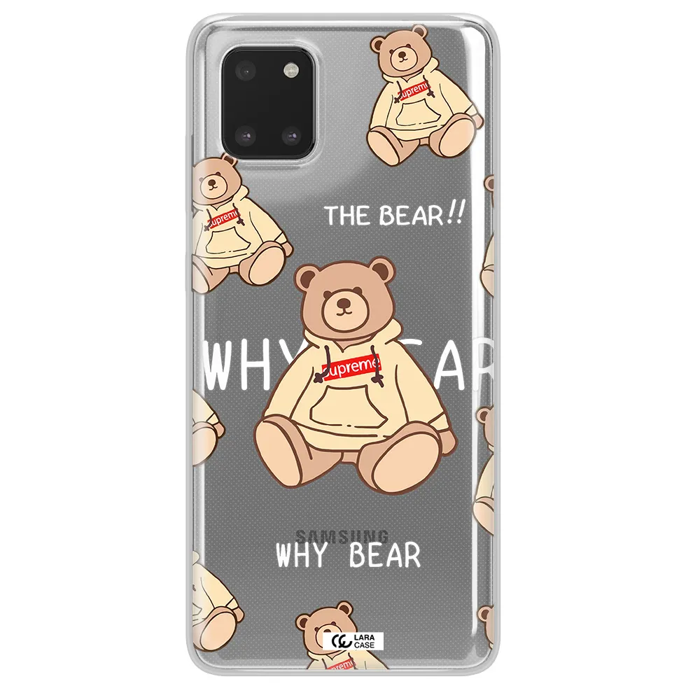 A Pattern Of A Teddy Bear Samsung A81 Clear Tpu Case