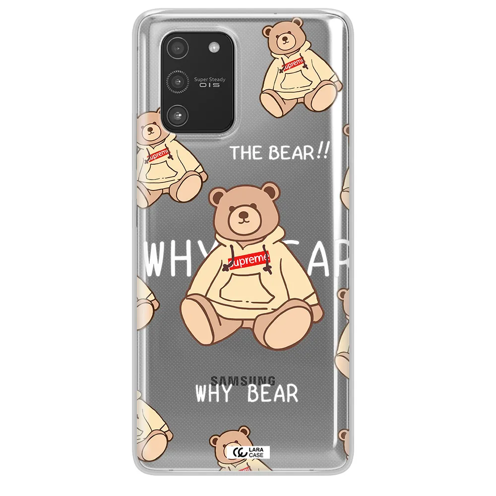 A Pattern Of A Teddy Bear Samsung A91 Clear Tpu Case