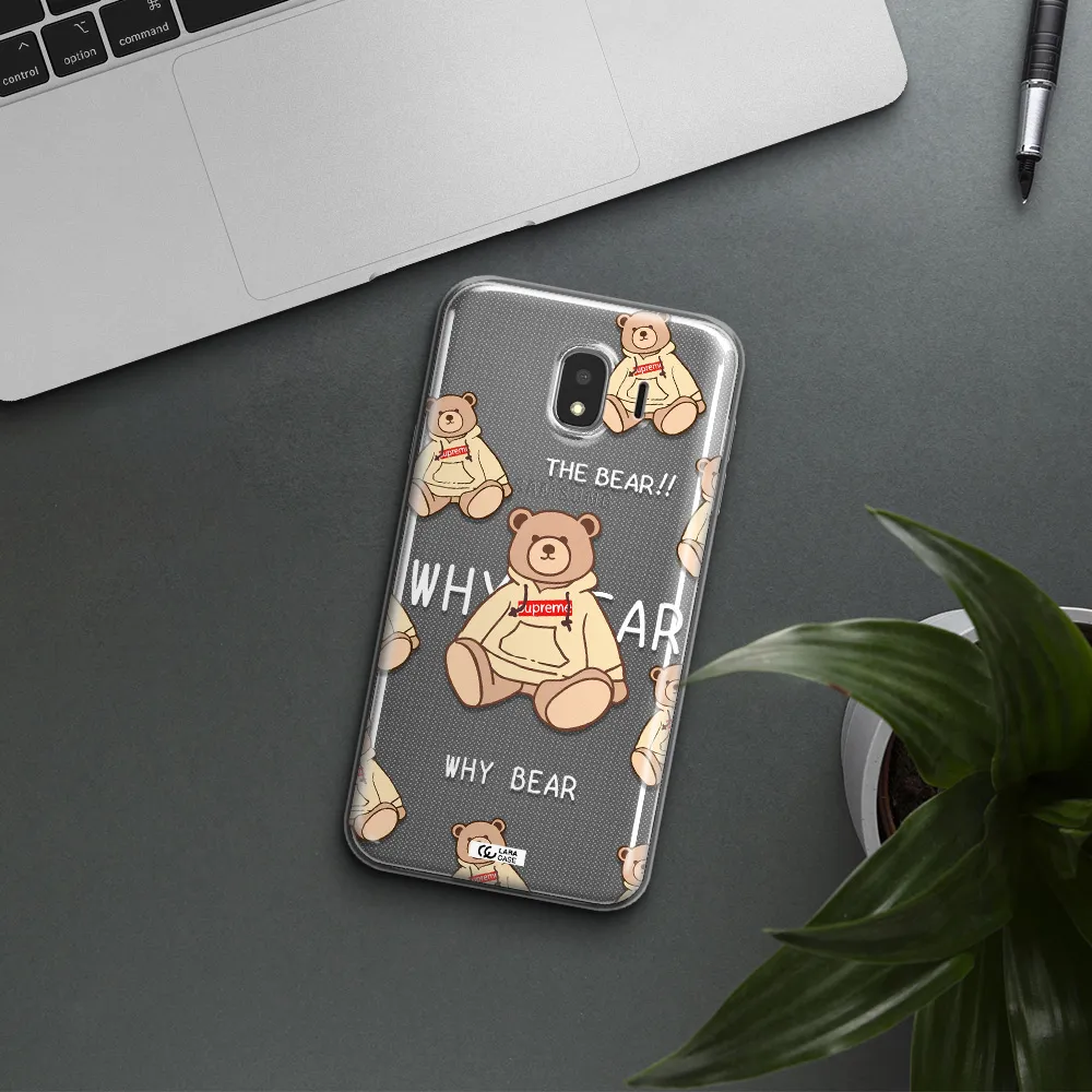 A Pattern Of A Teddy Bear Samsung J4 Clear Tpu Case