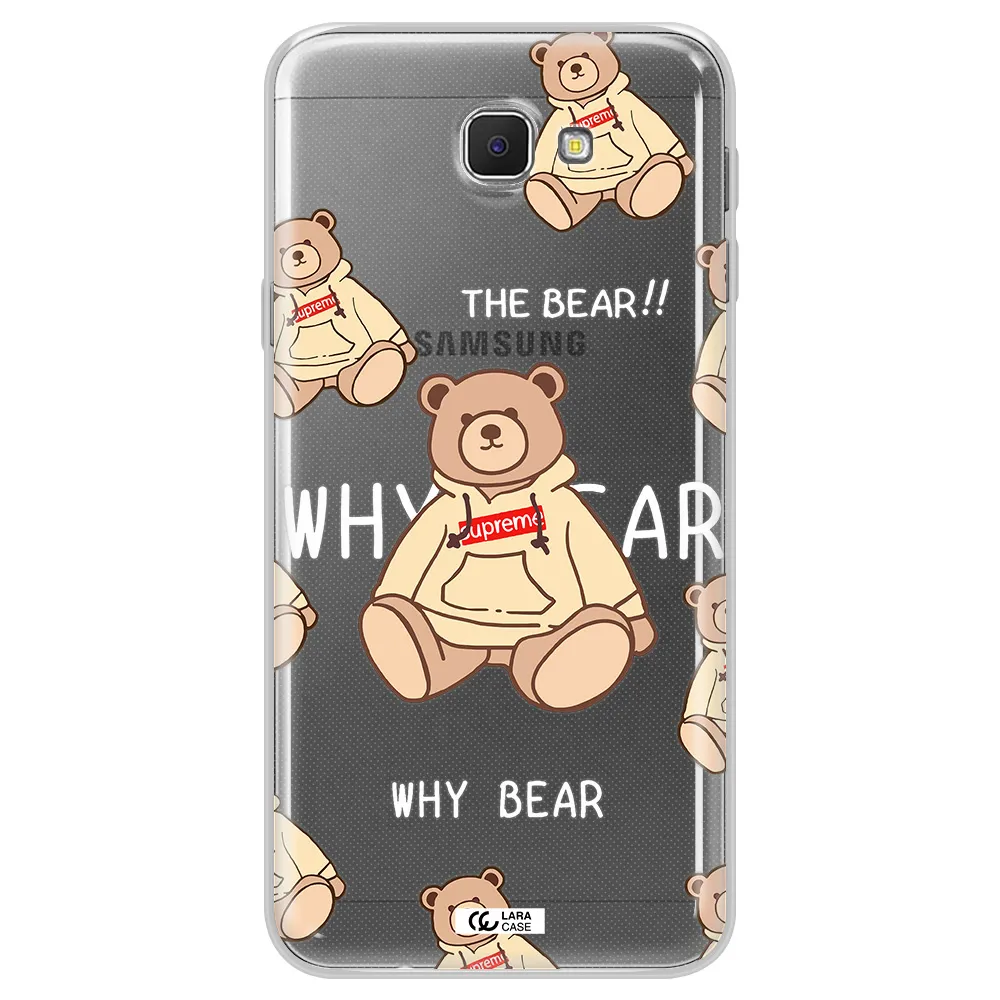 A Pattern Of A Teddy Bear Samsung J5 Prime Clear Tpu Case